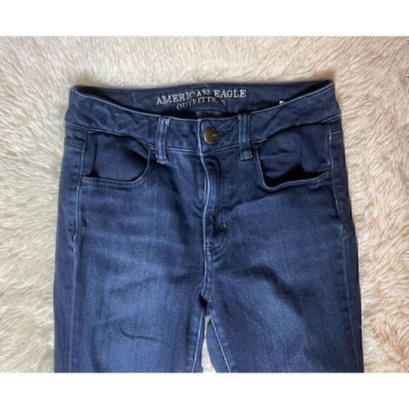 Dark Blue American Eagle Highrise Jeggings size 4 - Picture 3 of 14